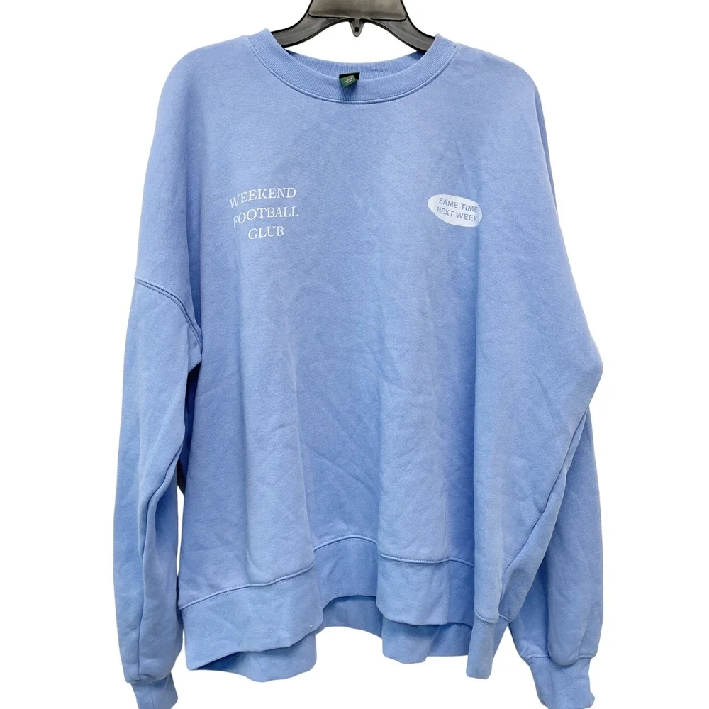 Wild Fable Women's Blue Weekend Football Club Graphic Sweatshirt Size L - Picture 2 of 6